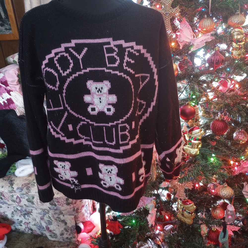 Black and Pink Graphic Sweater